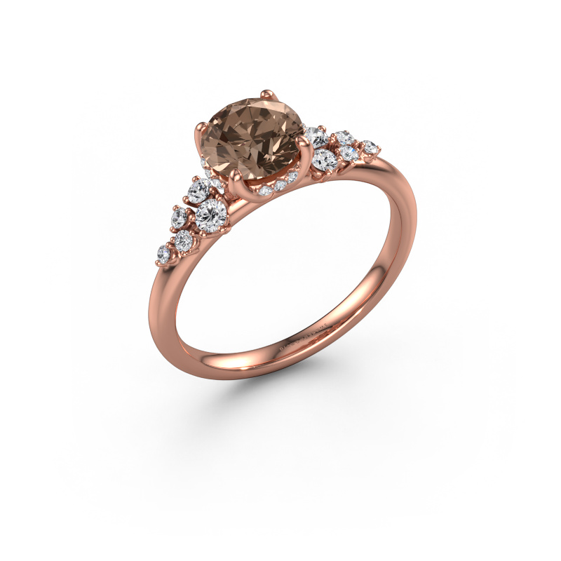 Bild von Verlobungsring Emma RND 585 Roségold Braun Diamant 1.251 crt