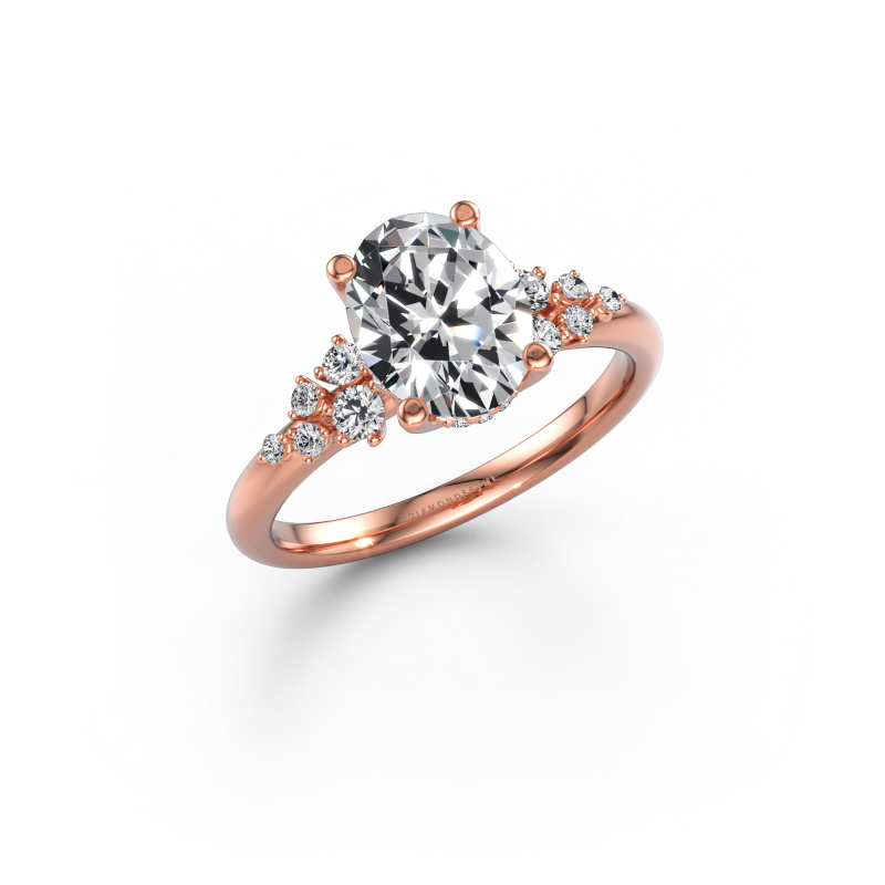 Bild av Förlovningsring Emma OVL 585 roséguld Labbodlad diamant 2.033 crt