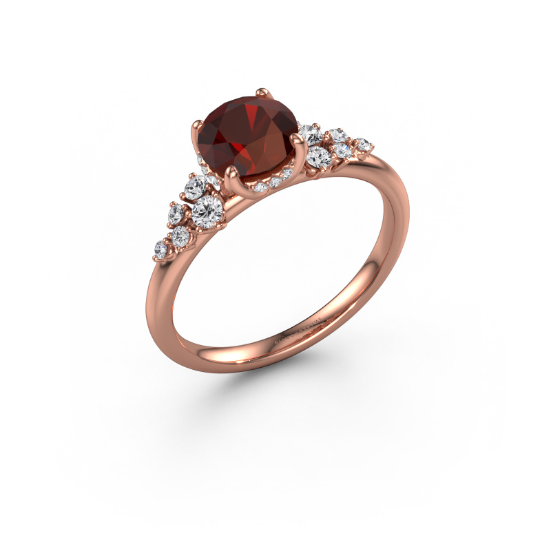 Bild von Verlobungsring Emma RND 585 Roségold Granat 6.5 mm