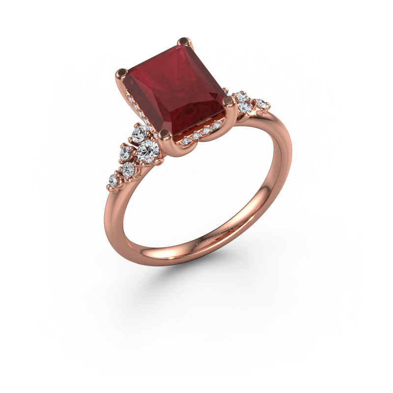 Image de Bague de fiançailles Emma RAD 585 or rose Rubis 9x7 mm