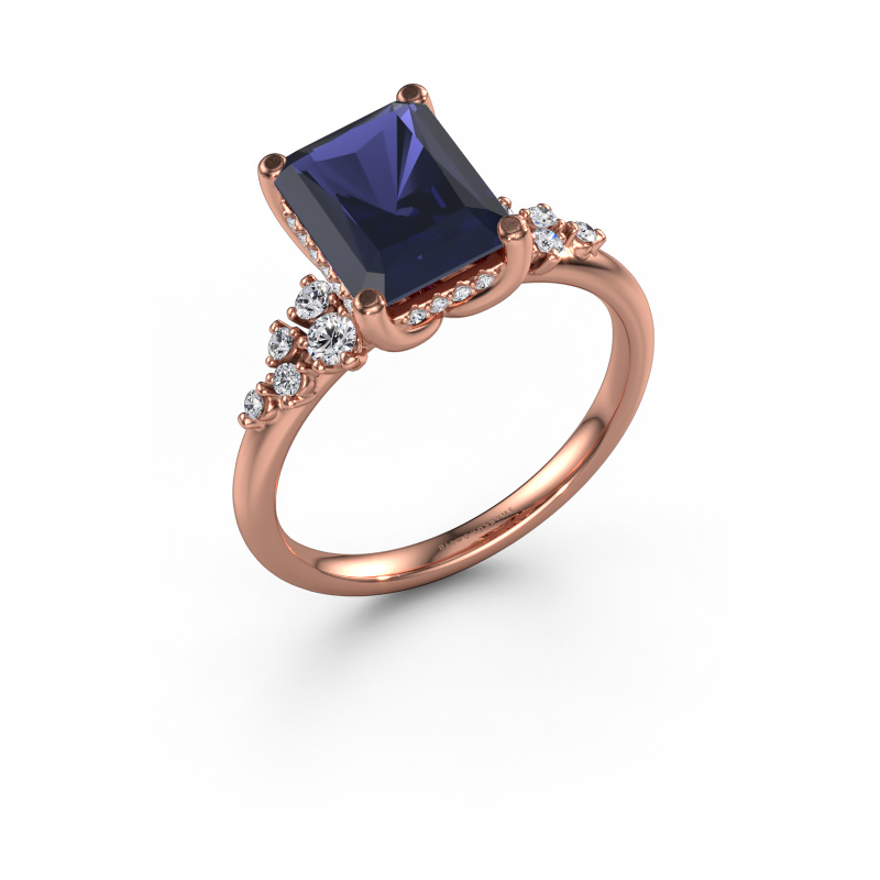 Image of Engagement ring Emma RAD 585 rose gold Sapphire 9x7 mm