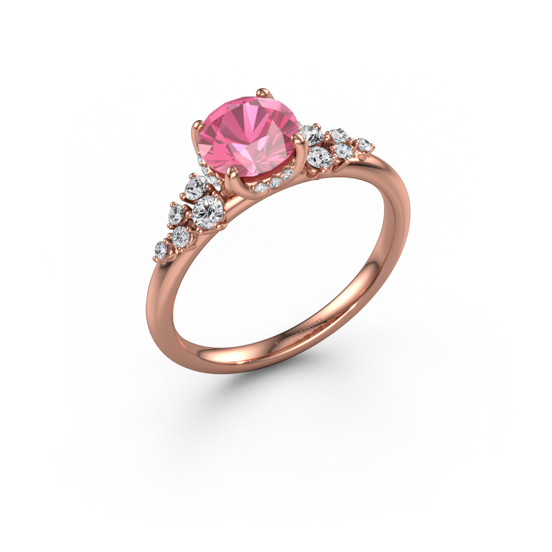 Image de Bague de fiançailles Emma RND 585 or rose Saphir rose 6.5 mm