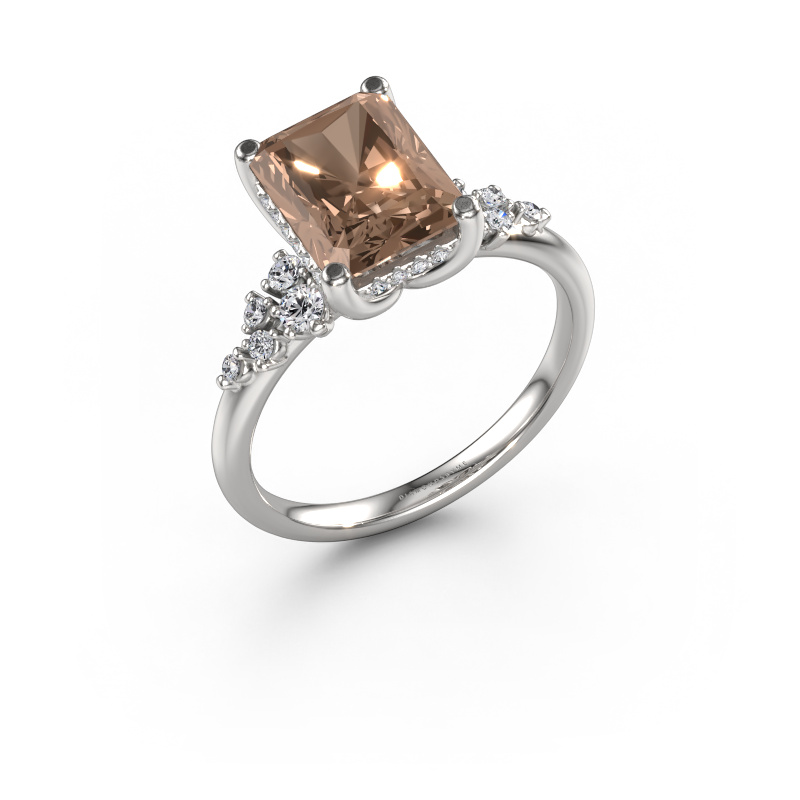 Image de Bague de fiançailles Emma RAD 585 or blanc Diamant brun 2.783 crt