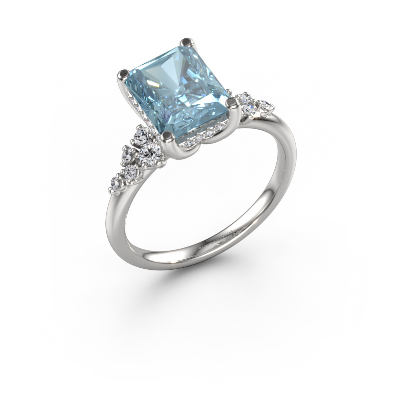 Bild von Verlobungsring Emma RAD 950 Platin Blauer Labordiamant 9x7 mm