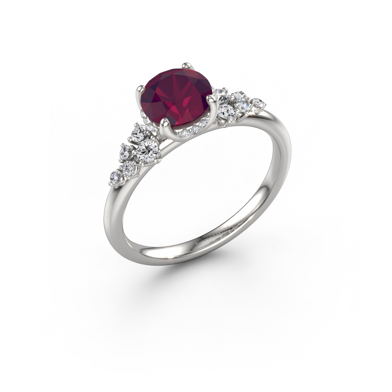 Image of Engagement ring Emma RND 950 platinum Rhodolite 6.5 mm