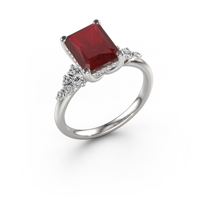 Image of Engagement ring Emma RAD 950 platinum Ruby 9x7 mm