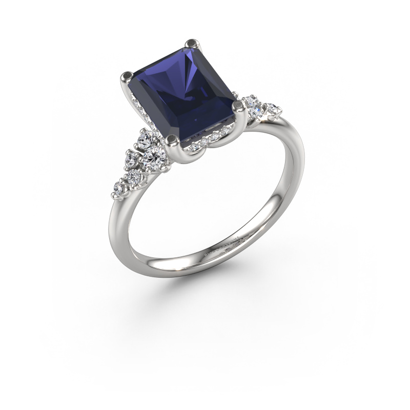 Image of Engagement ring Emma RAD 950 platinum Sapphire 9x7 mm