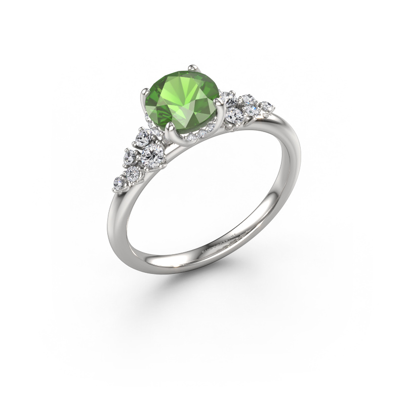 Image de Bague de fiançailles Emma RND 950 platine Vert tourmaline 6.5 mm