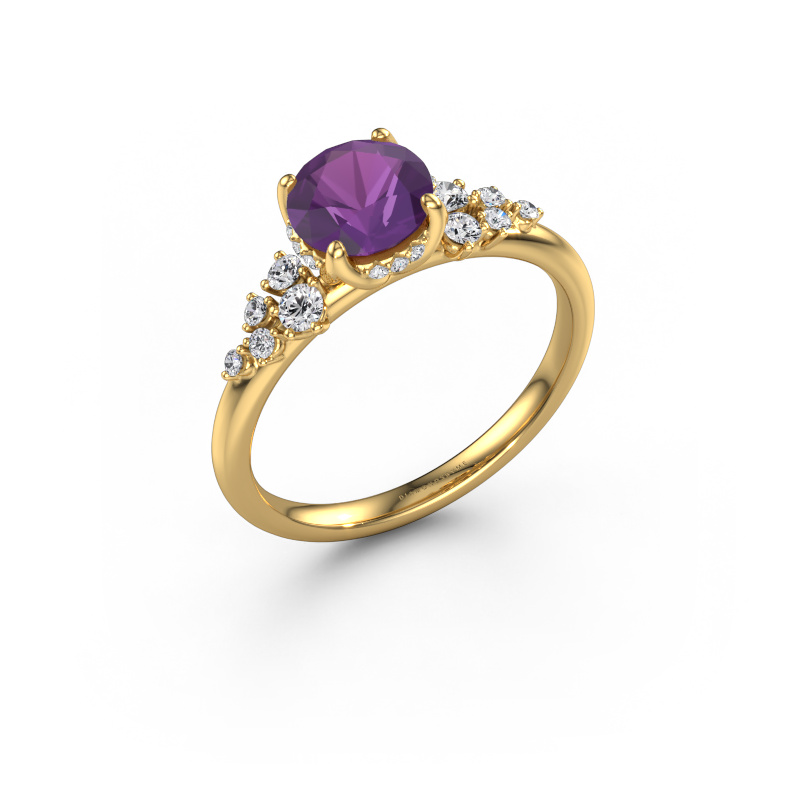Image of Engagement ring Emma RND 585 gold Amethyst 6.5 mm