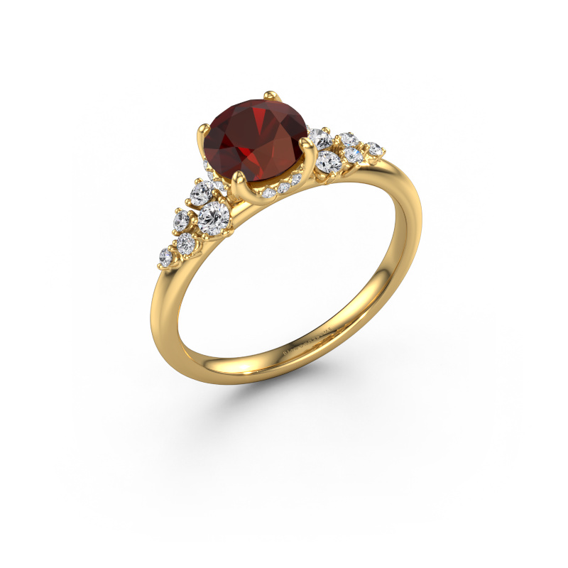 Image of Engagement ring Emma RND 585 gold Garnet 6.5 mm