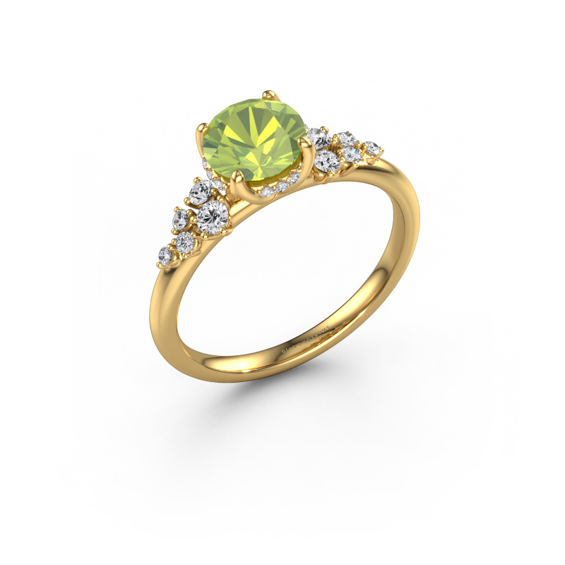 Image of Engagement ring Emma RND 585 gold Peridot 6.5 mm