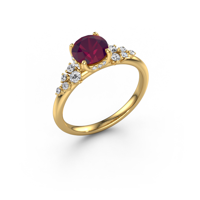 Image of Engagement ring Emma RND 585 gold Rhodolite 6.5 mm
