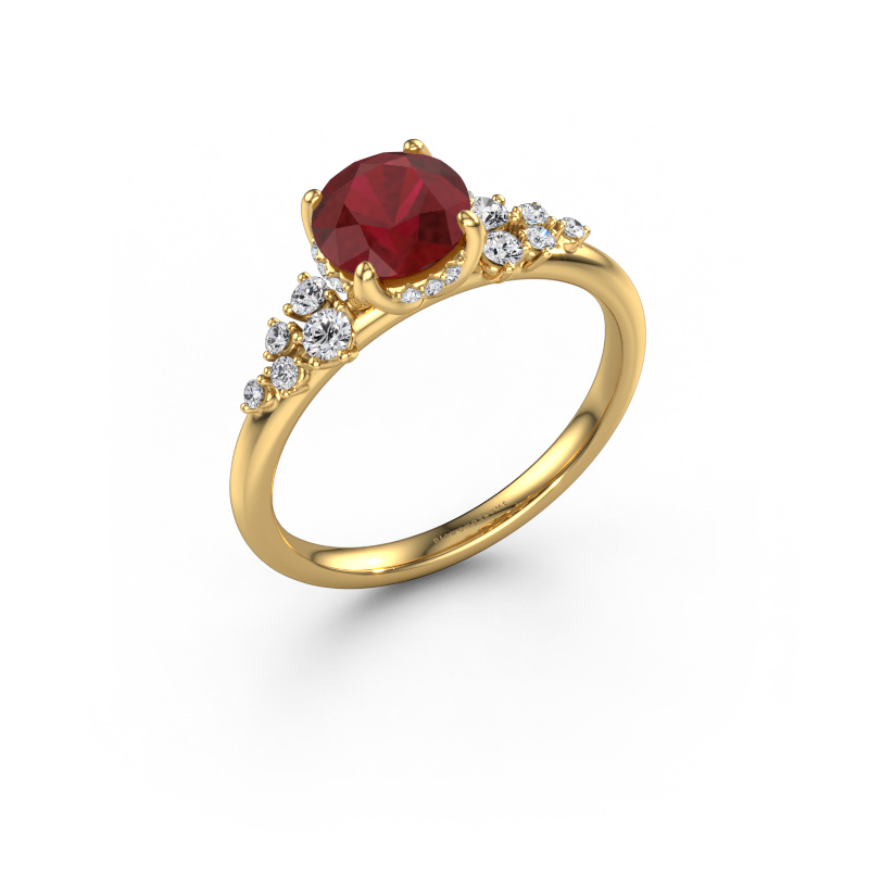 Image of Engagement ring Emma RND 585 gold Ruby 6.5 mm