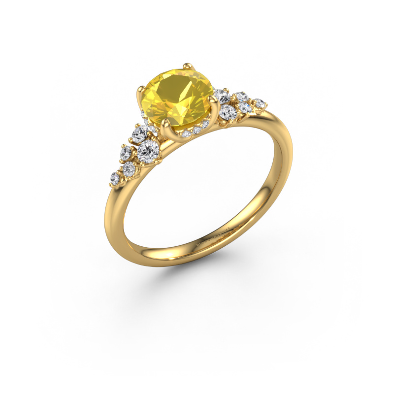 Bild von Verlobungsring Emma RND 585 Gold Gelb Saphir 6.5 mm