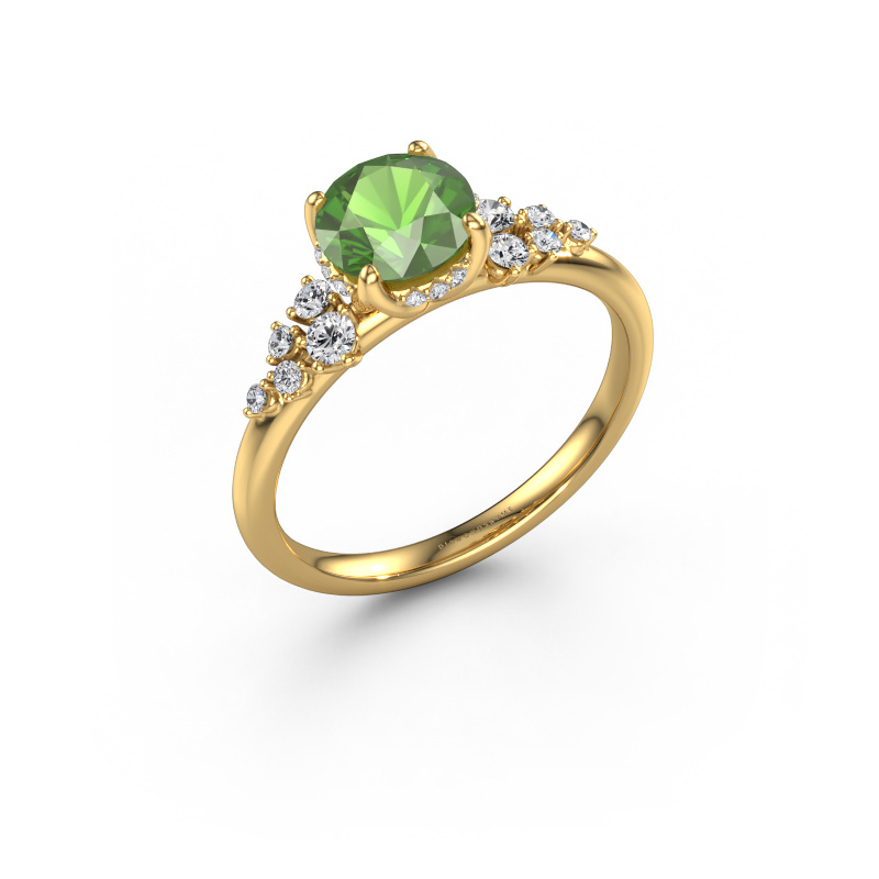 Image de Bague de fiançailles Emma RND 585 or jaune Vert tourmaline 6.5 mm