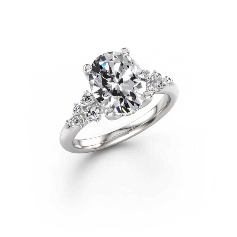 Immagine di Anello di fidanzamento Emma OVL 950 platino Diamante lab grown 3.03 crt