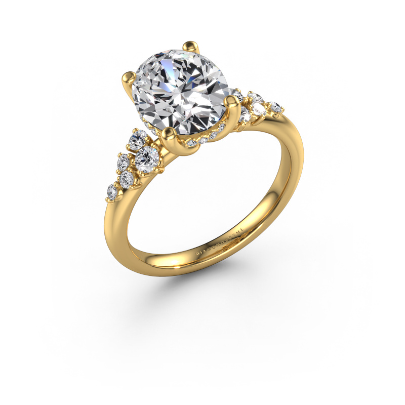 Image of Engagement ring Emma OVL 585 gold Lab grown diamond 3.03 crt