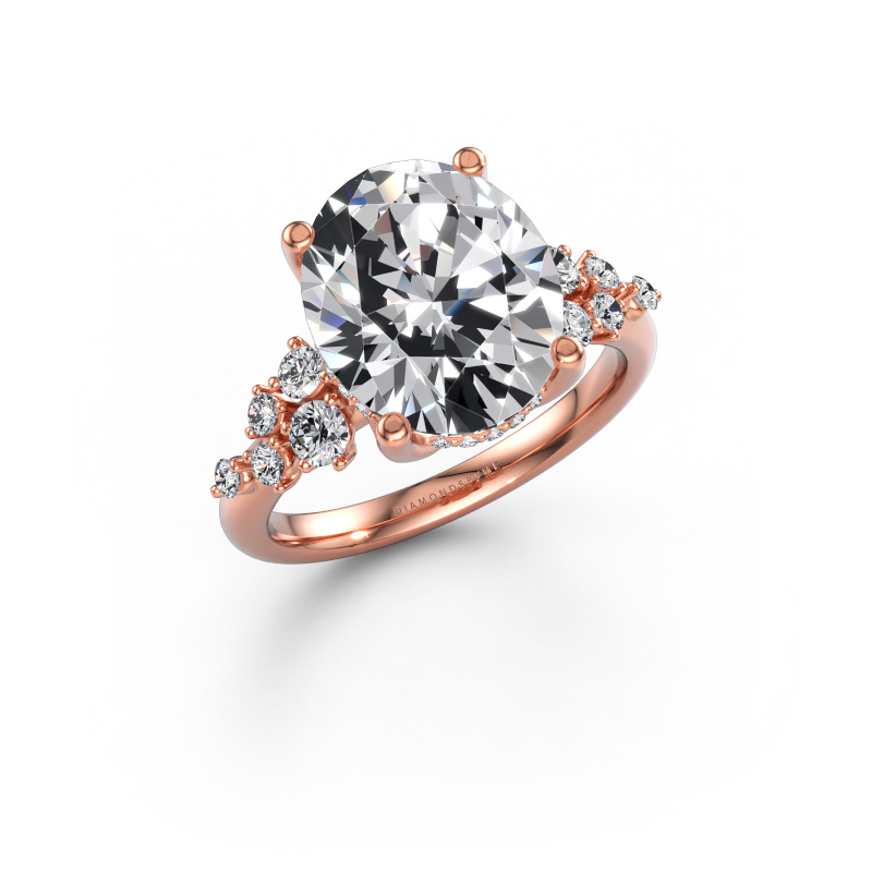 Immagine di Anello di fidanzamento Emma OVL 585 oro rosa Diamante lab grown 5.528 crt