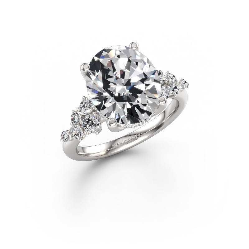 Immagine di Anello di fidanzamento Emma OVL 950 platino Diamante lab grown 5.528 crt