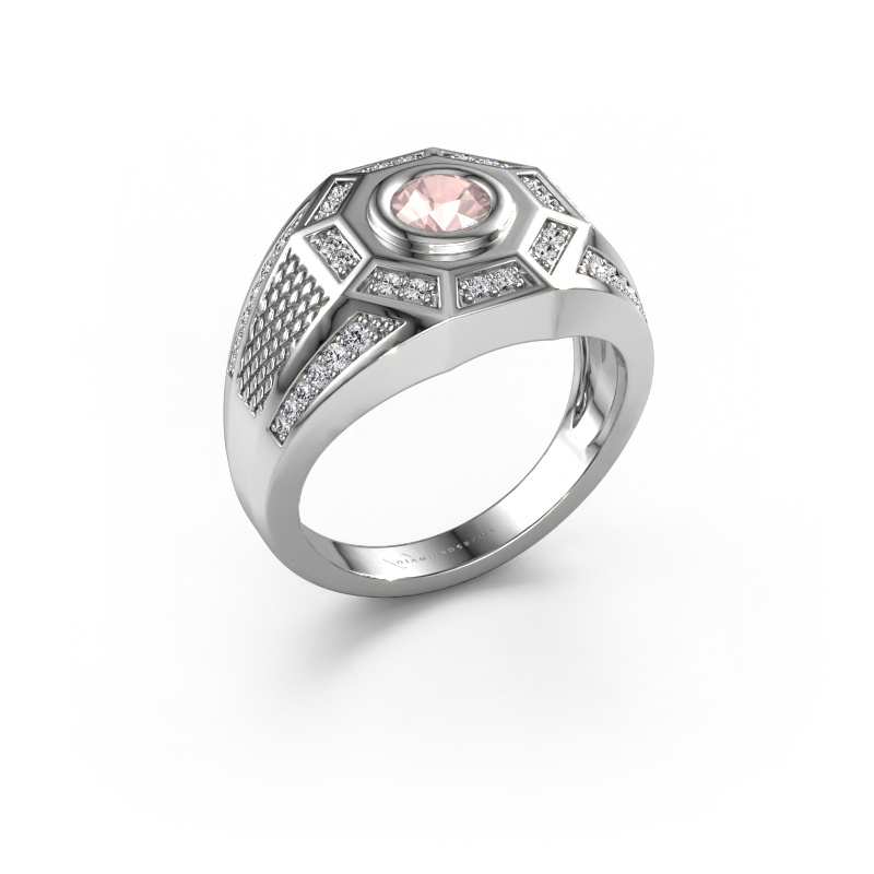 Image de Bague pour homme Enzo 950 platine Champagne morganite 5 mm