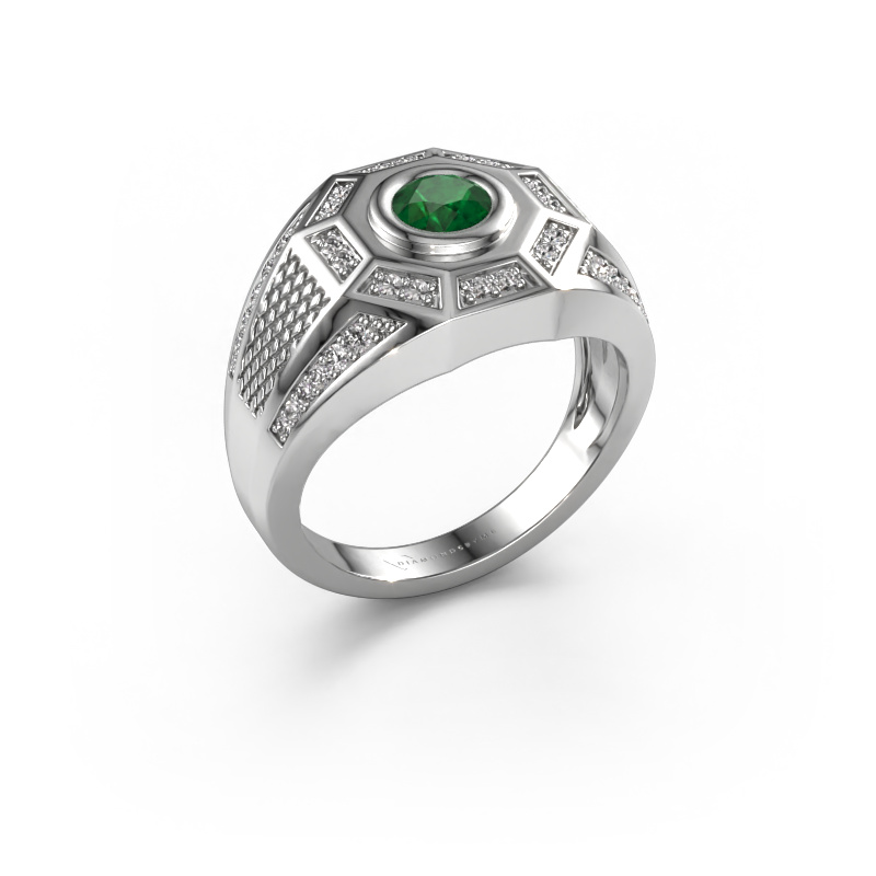 Image of Men's ring Enzo 950 platinum Emerald 5 mm