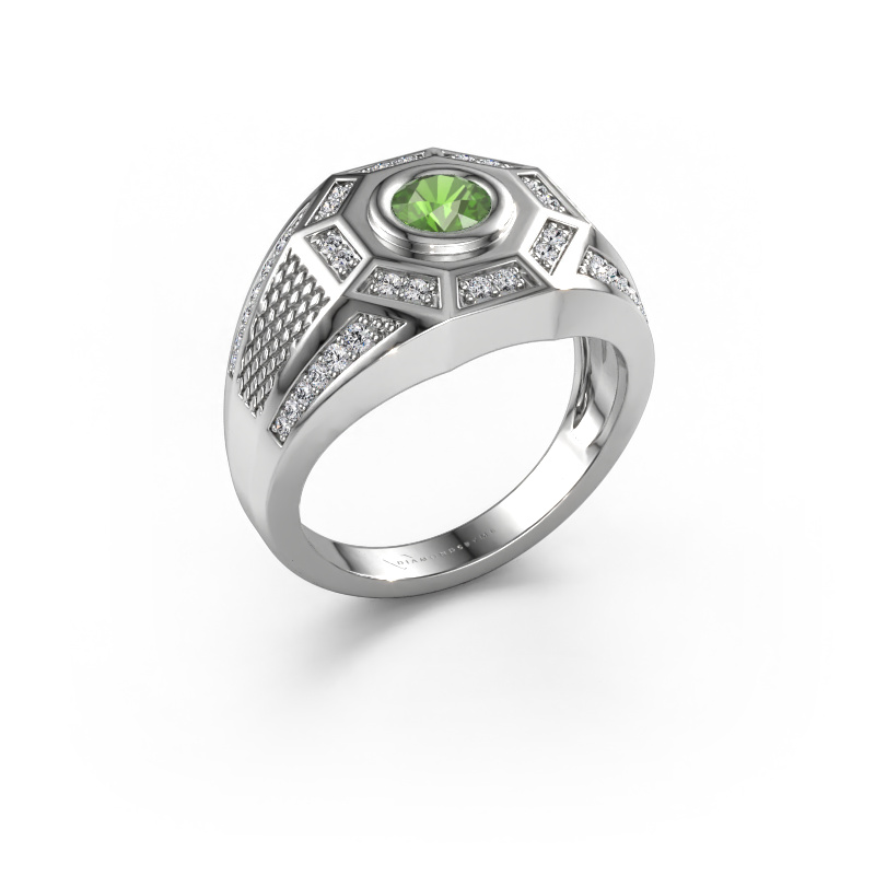 Image de Bague pour homme Enzo 950 platine Vert tourmaline 5 mm