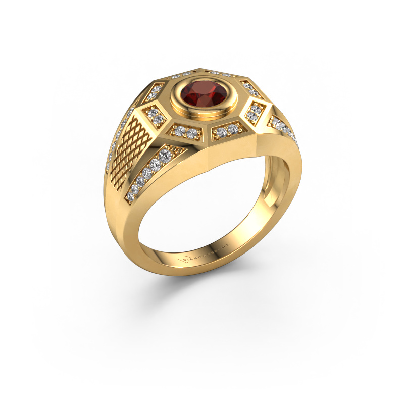 Image of Men's ring Enzo 585 gold Garnet 5 mm