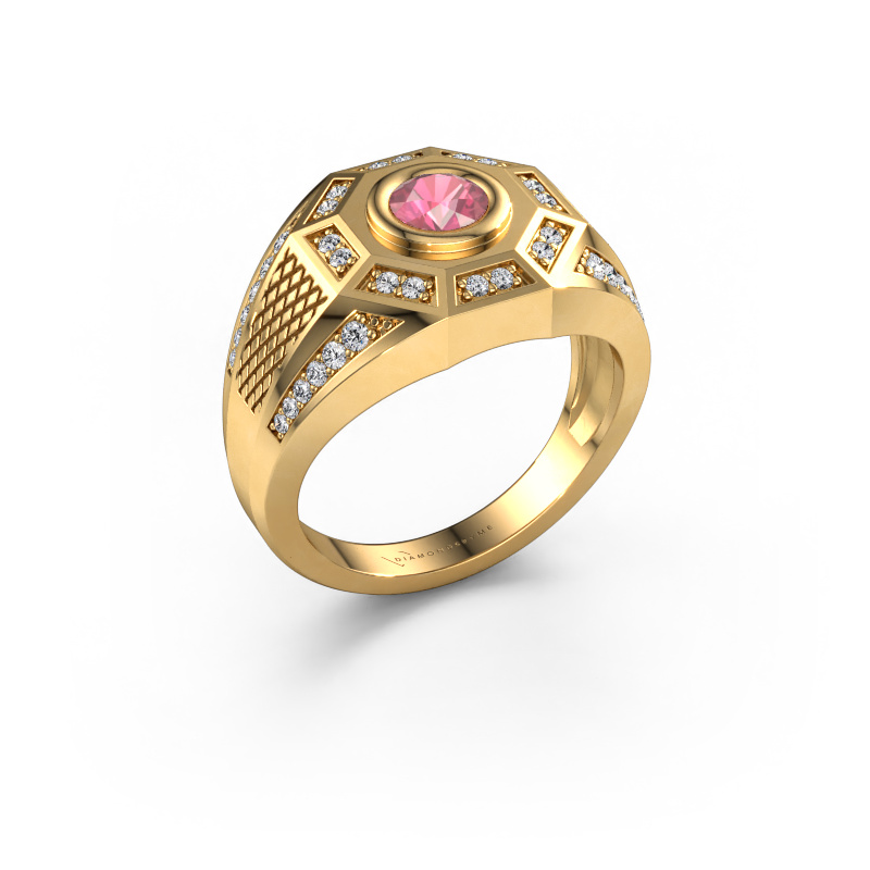 Image of Men's ring Enzo 585 gold Tourmaline pink 5 mm