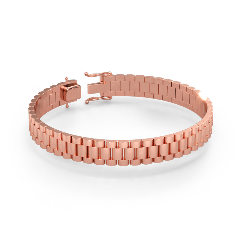 Immagine di Bracciale Erik 10 mm Solido - 585 oro rosa