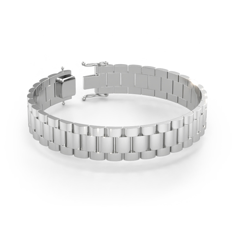 Immagine di Bracciale Erik 14 mm Solido - 585 oro bianco