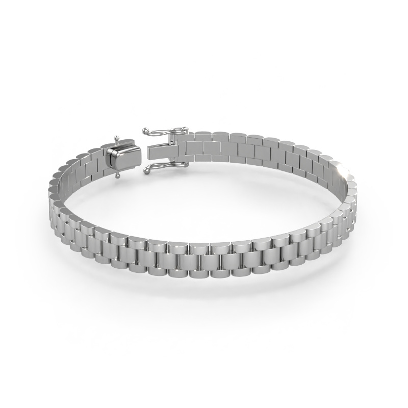 Image of Bracelet Erik 8 mm Solid - 585 white gold