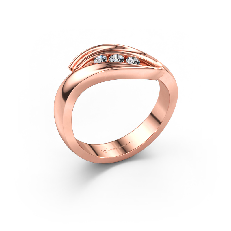 Immagine di Anello Erin 585 oro rosa Zirconia cubica 2.4 mm