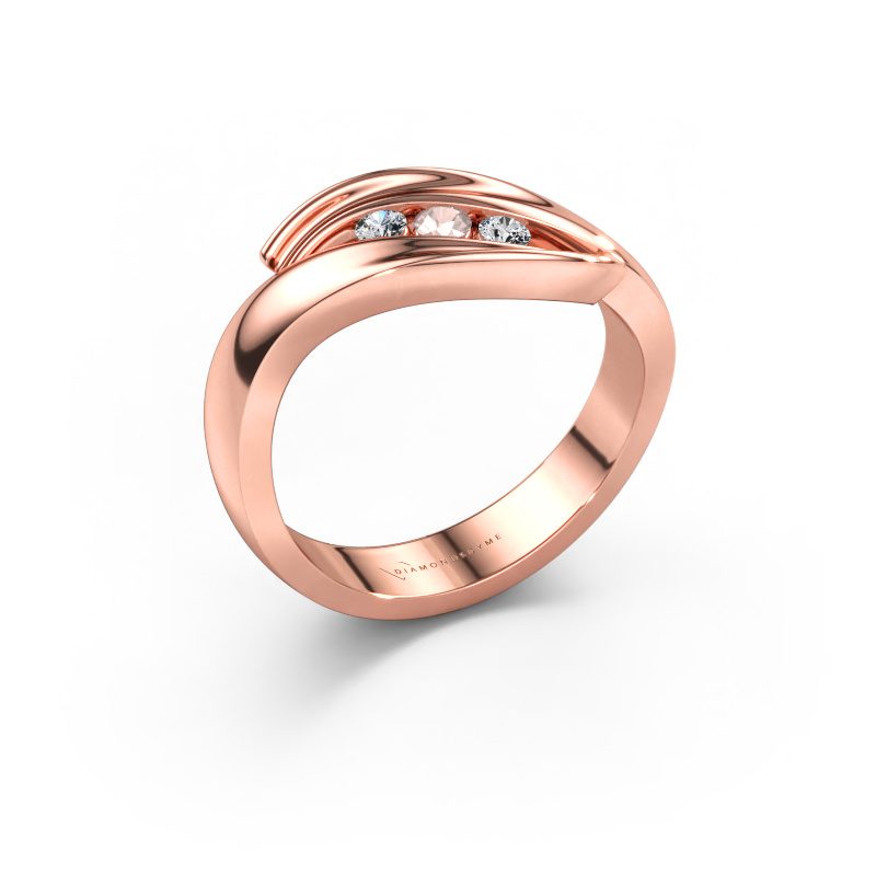 Immagine di Anello Erin 585 oro rosa Morganite champagne 2.4 mm