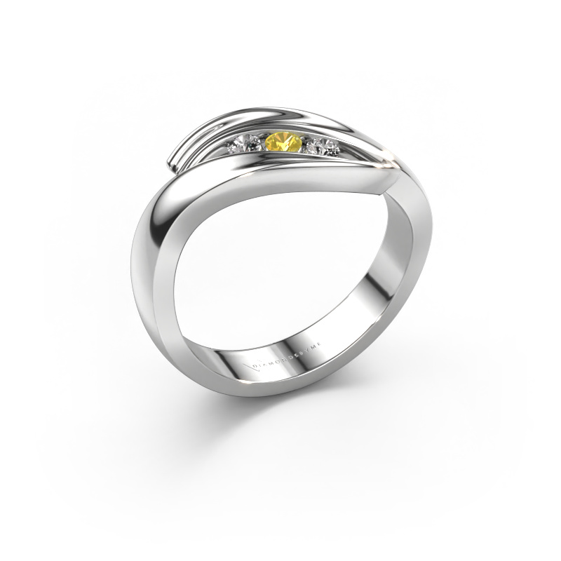 Image of Ring Erin 585 white gold Yellow sapphire 2.4 mm