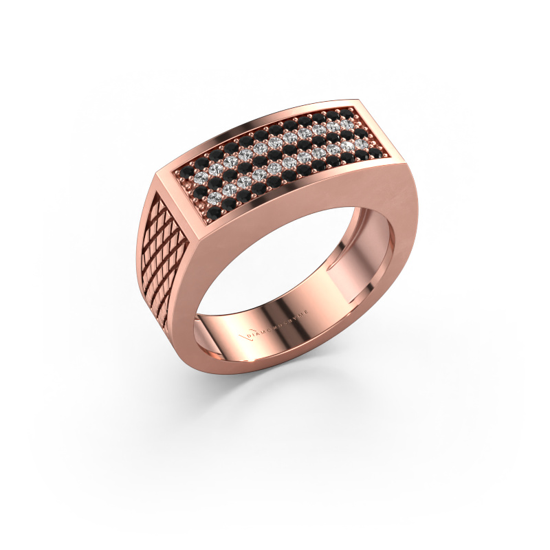 Image of Men's ring Erwin 585 rose gold Black diamond 0.489 crt
