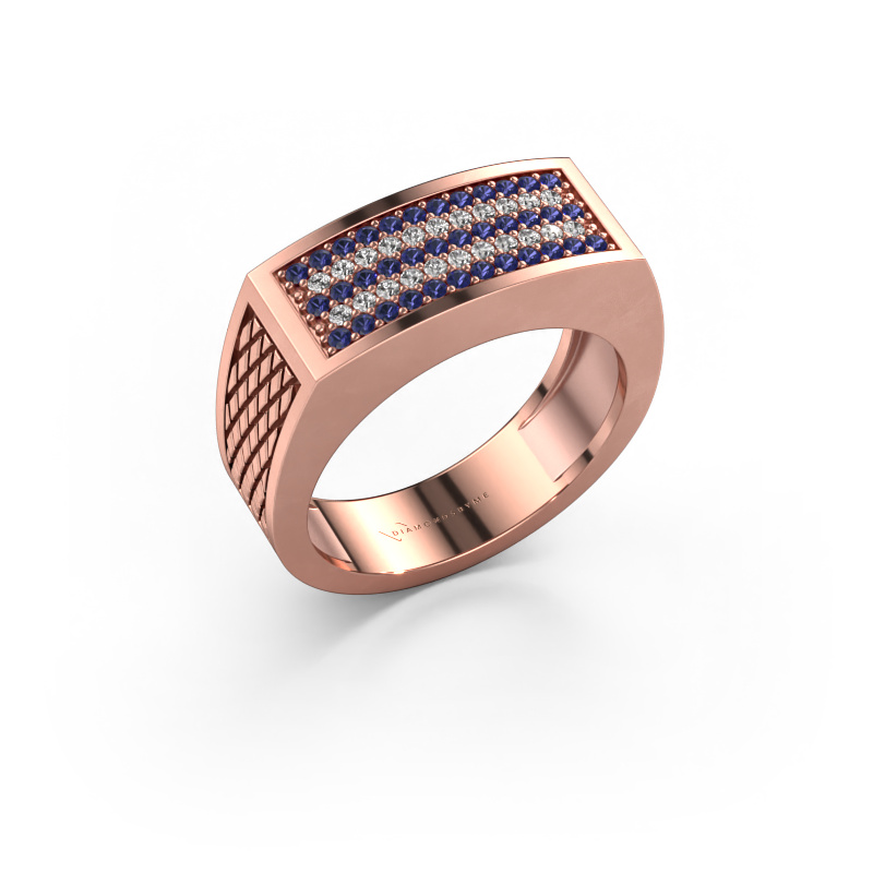 Image of Men's ring Erwin 585 rose gold Sapphire 1.2 mm