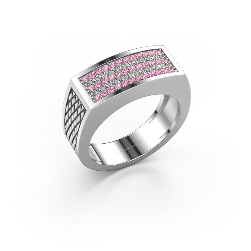 Image of Men's ring Erwin 950 platinum Pink sapphire 1.2 mm