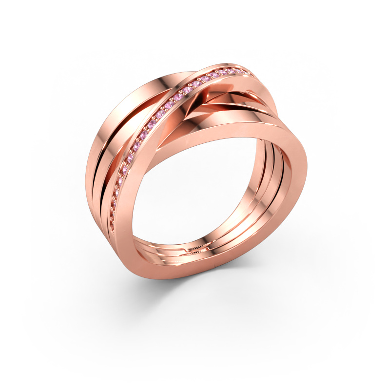 Immagine di Anello Esmee 585 oro rosa Zaffiro rosa 1 mm