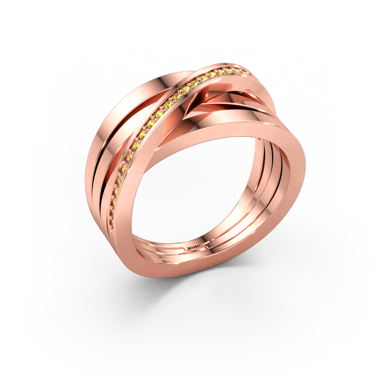 Immagine di Anello Esmee 585 oro rosa Zaffiro giallo 1 mm