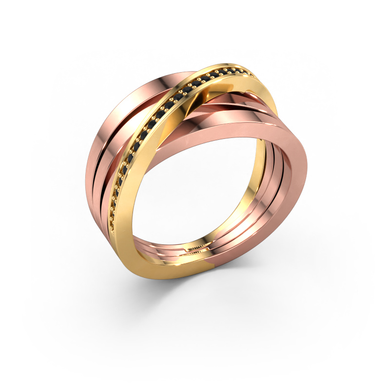 Image of Ring Esmee 585 rose gold Black diamond 0.174 crt