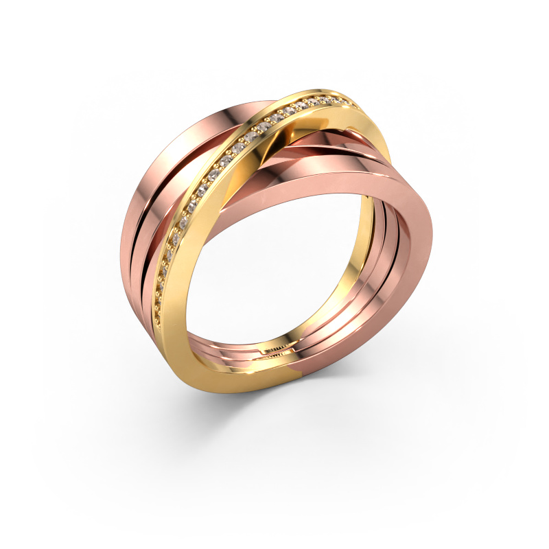 Bild von Ring Esmee 585 Roségold Braun Diamant 0.145 crt