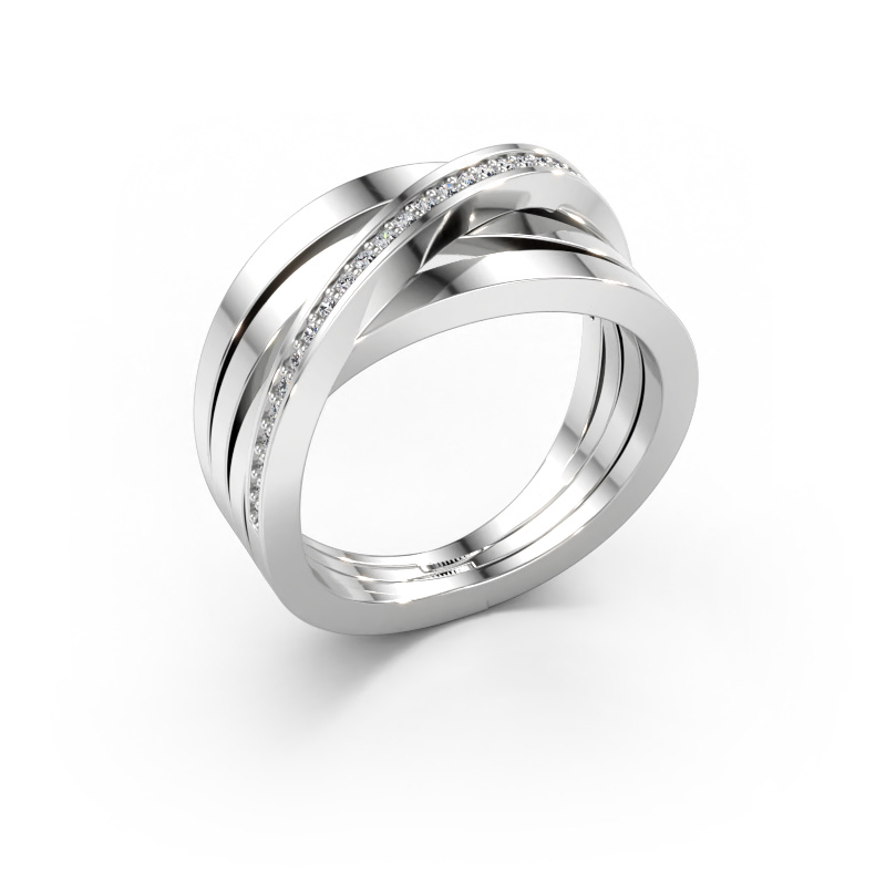 Immagine di Anello Esmee 585 oro bianco Zirconia cubica 1 mm