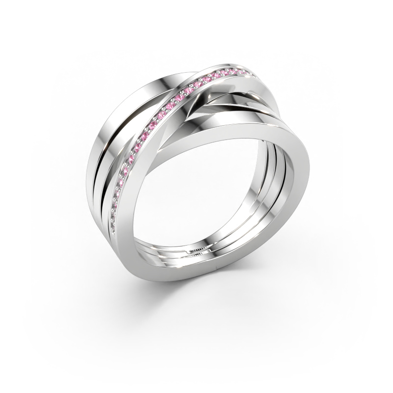 Immagine di Anello Esmee 585 oro bianco Zaffiro rosa 1 mm