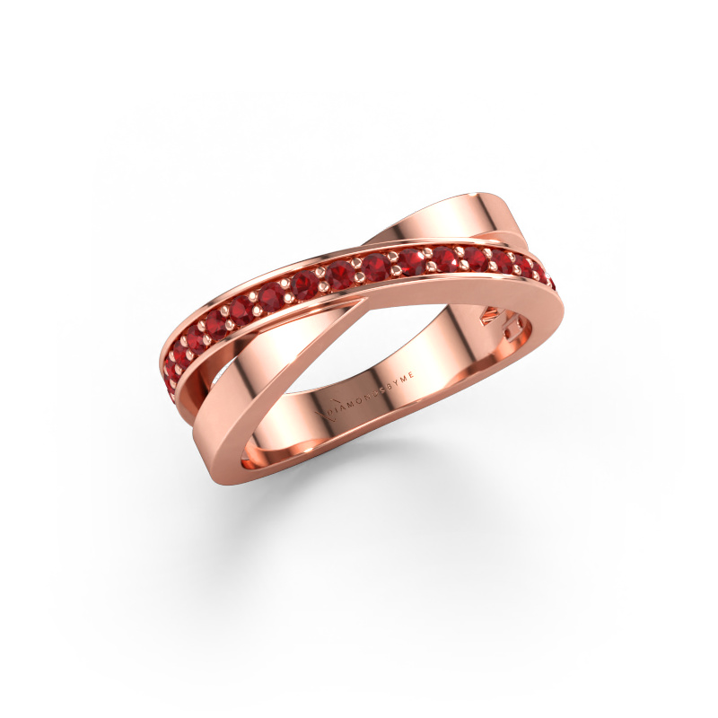 Immagine di Anello Essie 585 oro rosa Rubino 1.5 mm