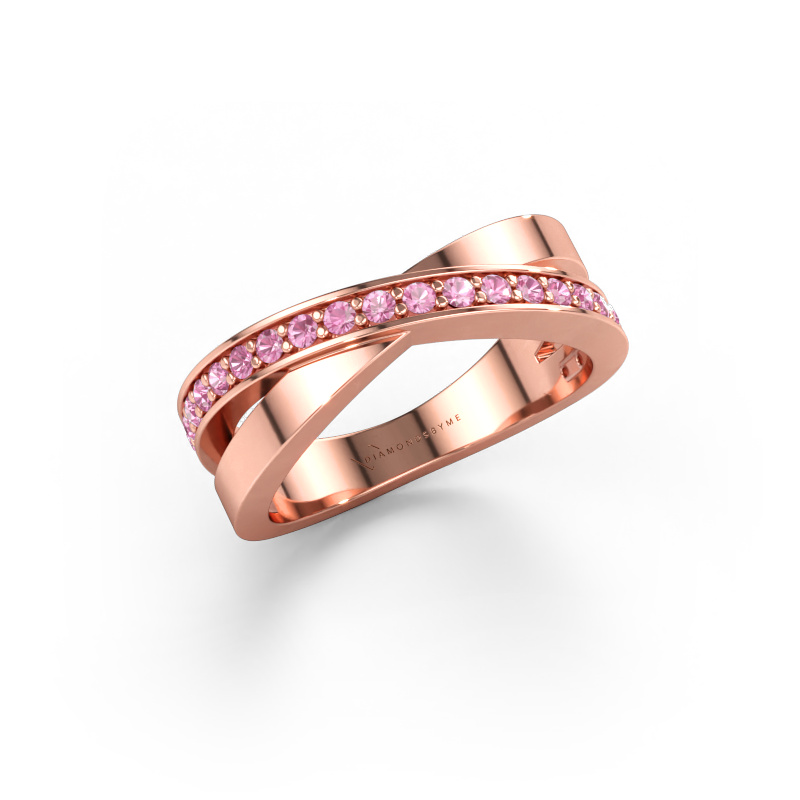 Immagine di Anello Essie 585 oro rosa Zaffiro rosa 1.5 mm