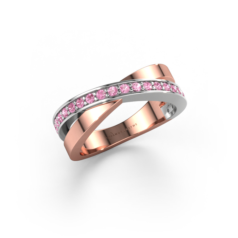 Image of Ring Essie 585 rose gold Pink sapphire 1.5 mm