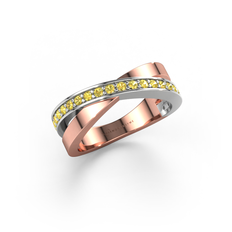 Image de Bague Essie 585 or rose Saphir jaune 1.5 mm