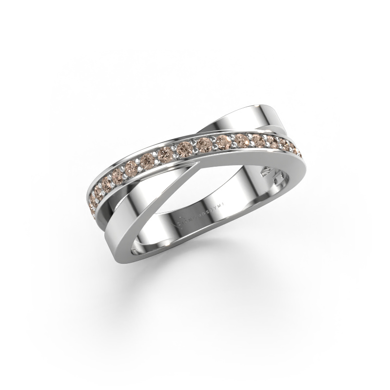 Image of Ring Essie 585 white gold Brown diamond 0.36 crt