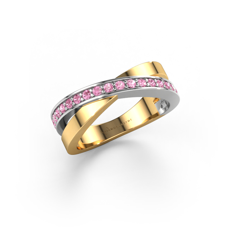 Image of Ring Essie 585 gold Pink sapphire 1.5 mm