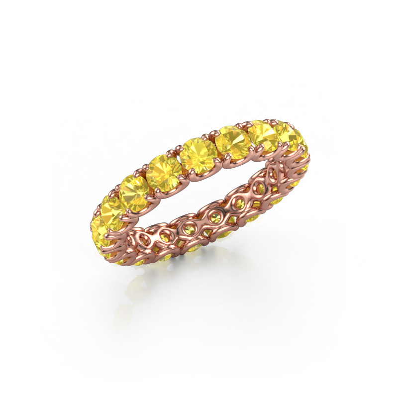 Image of Stackable ring Estee 3.4 585 rose gold Yellow sapphire 3.4 mm